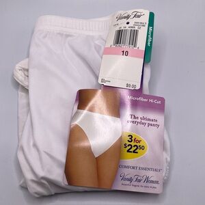 Vintage Vanity Fair Soft Microfiber Hi Cut Underwear 13878 White Sz 10 New